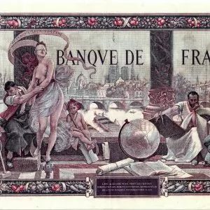 Détail d’impression d’un billet de la Banque de France