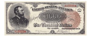 Billet ancien américain de 1 000 dollars Treasury Note